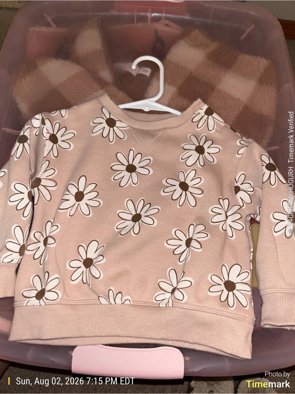 Little Co. Girls' Pink Daisy Print Sweatshirt - 18M